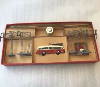 Vintage 1960 ' s Aristo - Craft HO Scale Electric Trolley Bus System Box Germany 2