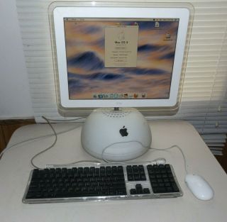 Vtg Apple Imac G4 Computer Monitor Mouse & Keyboard Desktop