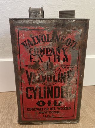 Vintage Antique “valvoline Oil Company Extra” Motor Oil 1 Gallon Can