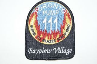 Canadian Fire Department Station Patch 111 Bayview Village Toronto Pump