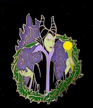 Rare Le 125 Disney Pin✿villain Maleficent Evil Diva Green Flames Sleeping Beauty