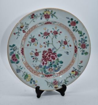 Antique 18thc Yongzheng Qianlong Chinese Famille Rose Plate