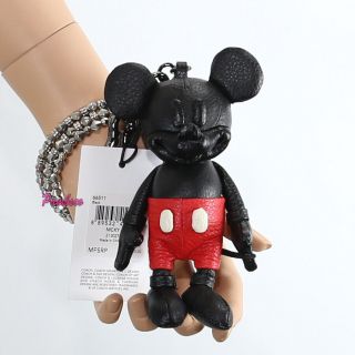 Nwt Coach Disney Mickey Mouse Leather Key Fob Bag Charm 66511 Limited Edition