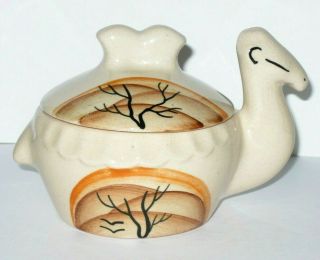 Vintage Ceramic Camel Lidded Trinket Box Dish Made In Russia