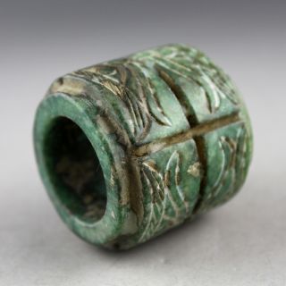 1.  8  Chinese Old Green Jade Hand - Carved Jade Cong&zong Sacrificial Vessel 0427