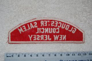 Boy Scout Red & White GLOUCESTER SALEM COUNCIL JERSEY Strip Patch 2