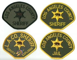 4 Los Angeles County California Sheriff Patches / Ca Police Patch