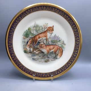1974 Lenox - Boehm Red Foxes Woodland Wildlife Dinner Plate