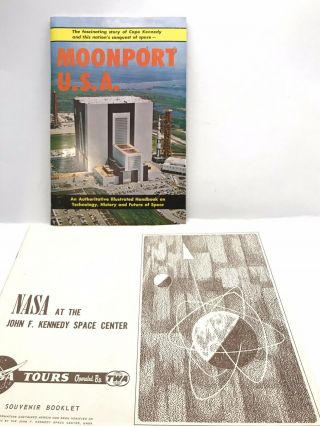 1967 Moonport Usa & Vintage Nasa At John F Kennedy Space Center Souvenir Booklet