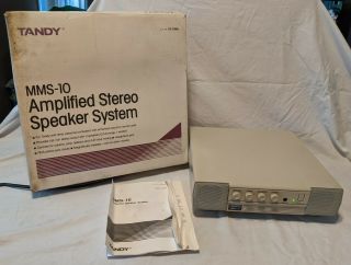Vintage Tandy Mms - 10 Amplified Stereo Speaker System Personal Computer 25 - 1096a