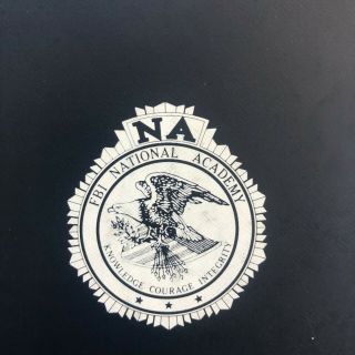Fbi National Academy Clip Board Folder Vintage Blue And White Quantico Va 80s