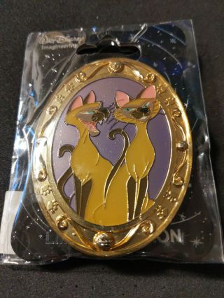 Wdi Disney Si & Am Siamese Cats Gold Frame Cat Portraits Pin Lady & The Tramp