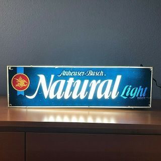 Vintage Anheuser Busch Natural Light Beer Light Up Sign 1978 28.  5 " Blue