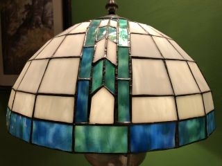 Vintage Art Deco Tiffany Style Stained Glass Lamp Shade 16 X 8