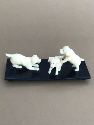 Vintage Miniature Dog Puppy Figurine Made In Japan Celluloid Plastic