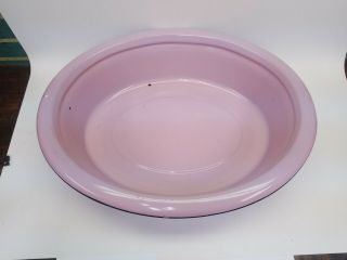 Vintage Large Pink Enamel Porcelain Baby Bath Tub Wash Basin 25 " X 21 "