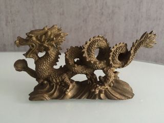 Stunning Antique Chinese Metal Dragon Figure