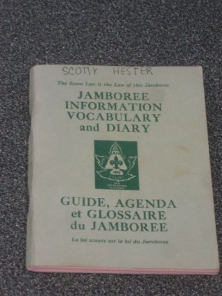 Boy Scouts Bsa 1955 World Jamboree Guide & Agenda Information Vocabulary & Diary