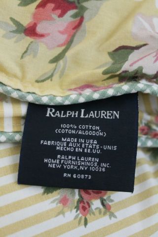 Vtg Ralph Lauren Sophie Brooke Reversible Queen Comforter Yellow Floral
