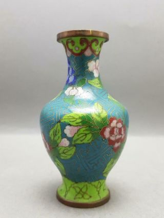 Antique Chinese Qing Dynasty Cloisonne Vase Late 19th Century/early 1900