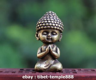 5 Cm Tibet Buddhism 100 Pure Bronze Sakyamuni Amitabha Tathagata Buddha Statue