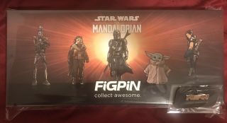Figpin Star Wars The Mandalorian Deluxe Box Set Of 5 Le 2900,  Logo Pin -
