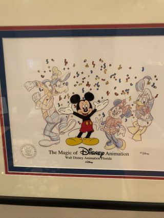 The Magic Of Disney Animation MGM Studios Hand Painted Mickey Confetti Cel 1990s 3