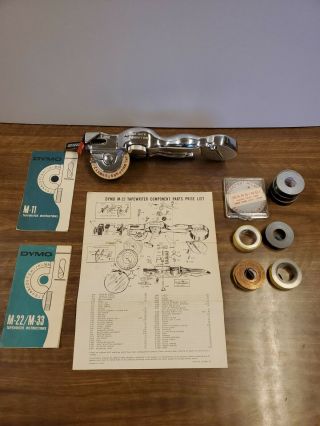Vintage Chrome Dymo - Mite M22 Tapewriter Label Maker Embosser With