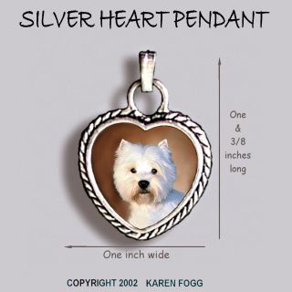 West Highland White Terrier Dog Westie - Ornate Heart Pendant Tibetan Silver