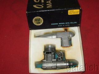 Vintage Os Max 40 Fsr Ring R/c Nitro Model Airplane Engine Wbox Muffler