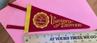 Vintage University Of Denver Colorado Felt Pennant