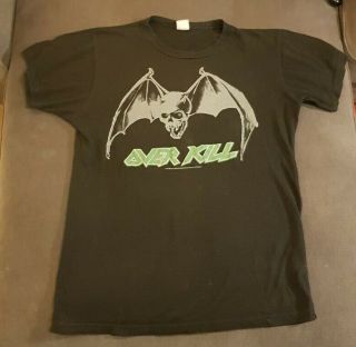Vintage 1987 Over Kill Wrecking Your Head World Tour Concert Tee T - Shirt