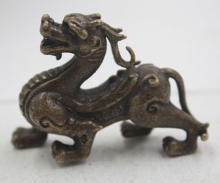 Best Copper Vintage Retro Bless Lucky God Beast Dragon Statue 50 18 40mm