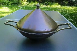 ANTIQUE ARTS & CRAFTS COPPER TUREEN DISH & COVER by WAS BENSON 3