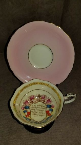 Vintage Paragon England Patriotic Series Pink Cup & Saucer Gorgeous