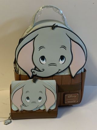 Loungefly Disney Dumbo Bath Figural Mini Backpack And Wallet Set Nwt