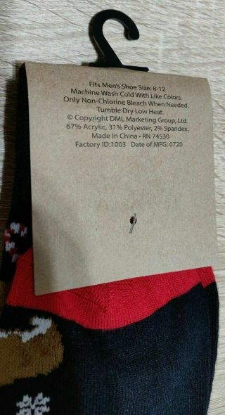 Pembroke Welsh Corgi Dog Men’s Christmas Dress Socks Black Sock Size 10 - 13 3