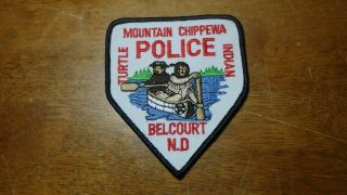 Mountain Chippewa Belcourt Turtle Indians North Dakota Police Patch Bx L 3
