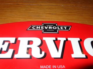 Vintage Chevrolet Bowtie Car Truck Service 11 3/4 " Porcelain Metal Gas Oil Sign