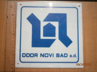 Yugoslavia Serbia Insurance Company Vintage Plastic Plate Sign Advertise Ad Ddor