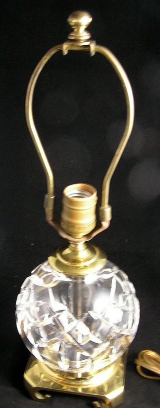 Vintage Waterford Crystal & Brass Lismore Table Lamp 16 1/2 "