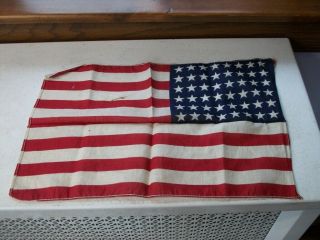 US Flag 48 Stars Linen Gauze Parade Flag 10 1/2 x 16 1/4 