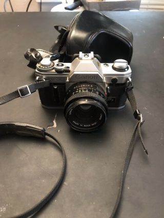 Vtg Canon Ae - 1 35mm Camera W/ Canon Lens Fd 50mm 1:1.  8 S.  C.  Leather Case