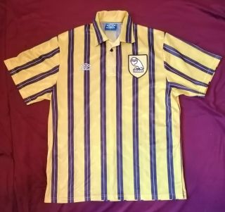 Vintage Sheffield Wednesday Away Football Shirt 1992/93 Adults Xl Umbro Yellow