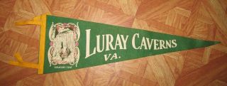 Vintage Felt Flag Pennant Banner Luray Caverns Virginia Saracen 