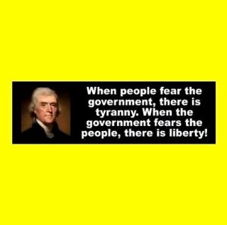Thomas Jefferson " Tyranny Vs.  Liberty " Window Decal Bumper Sticker Anti Hillary
