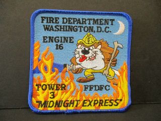 Washington D.  C.  Fire Department Patch,  Engine 16,  Tower 3,  Tasmanian Devil,  L@@k