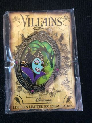 Rare Disney Dlrp Villains Framed Pin Maleficent Le 700 Paris