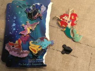Disney Little Mermaid 30th Anniversary Ariel Set Of 5 Pins Le