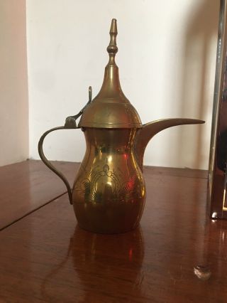 Antique Islamic Arabic Turkish Dallah Copper Brass Coffee Tea Pot Small
